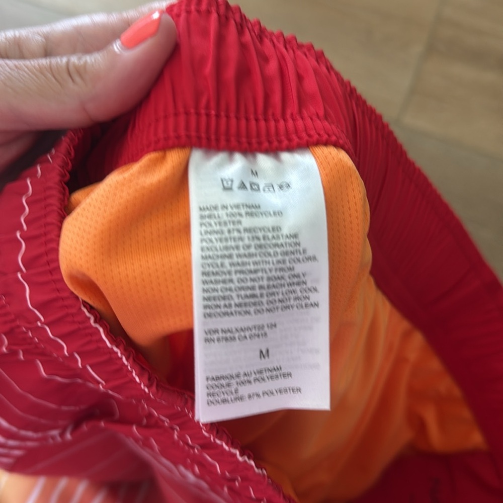 Nautica Red and Yellow Gradient Swim Trunks - Picture 7 of 9